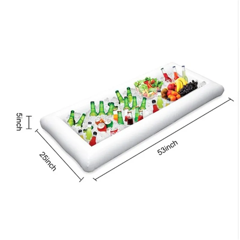 Inflatable Beer Table Pool Air Mattress Party Food Drink Holder Ice Bucket Serving/salad Bar Tray For Beach |