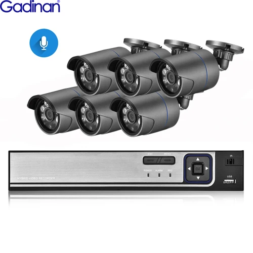 Gadinan 8CH 4MP HDMI POE NVR комплект CCTV система безопасности 4MP ИК наружная аудио запись ip-камера P2P комплект видеонаблюдения 2 ТБ HDD - Цвет: 8CH NVR and 6 Camera