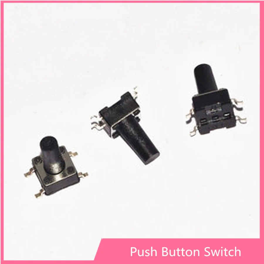 100 шт. 6*6 мм 4Pin SMD тактный переключатель 6x6 x4.3/5/6/7/8/9/10/11/12 4P микро кнопочные