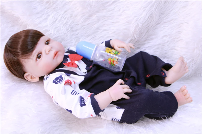 Мягкая силиконовая кукла Reborn Baby 22 &quot55 см 100% полноразмерная bebe alive для мальчиков и