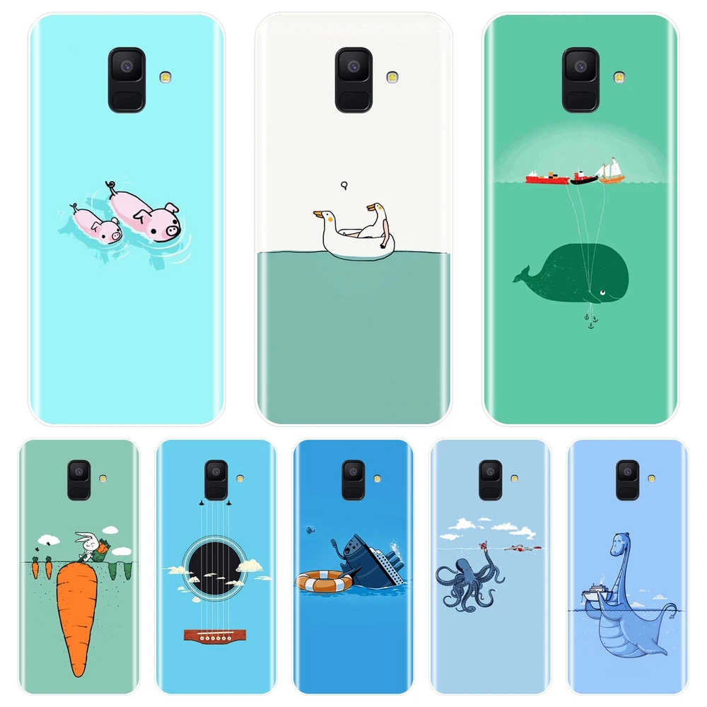 Задняя крышка для Samsung Galaxy A3 A5 A7 2016 2017 Мягкий силиконовый чехол с кроликом A6 A8 Plus 2018