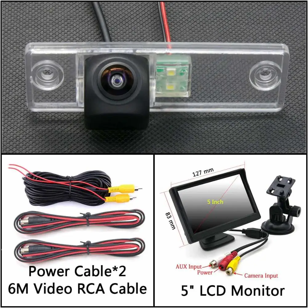 Cam Add 5 inch LCD 175 градусов HD резервная копия камеры заднего вида Камера для Защитные чехлы для сидений, сшитые специально для toyota corolla verso Spacio E121 4runner Previa Estima Tarago секвойи платины - Название цвета: Cam Add 5 inch LCD