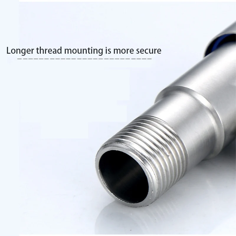SUS304 треугольный клапан для холодной и горячей воды из нержавеющей стали, трехходовой клапан G1/2, угловой клапан для ванной комнаты