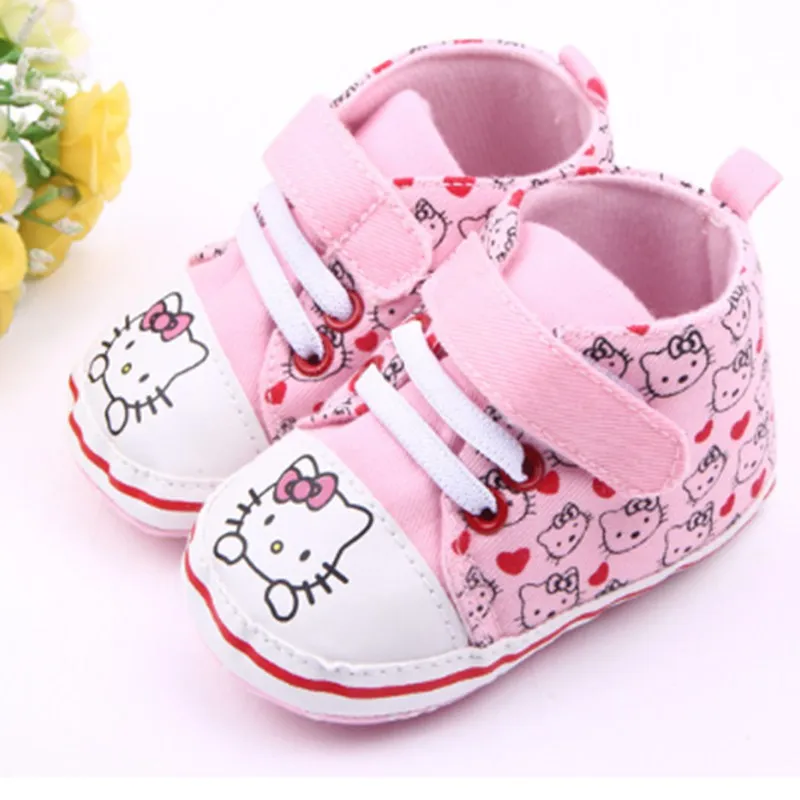 Прекрасный Hello Kitty Девочку Обувь Ребенка Принцесса Первые Ходунки Дети бренд