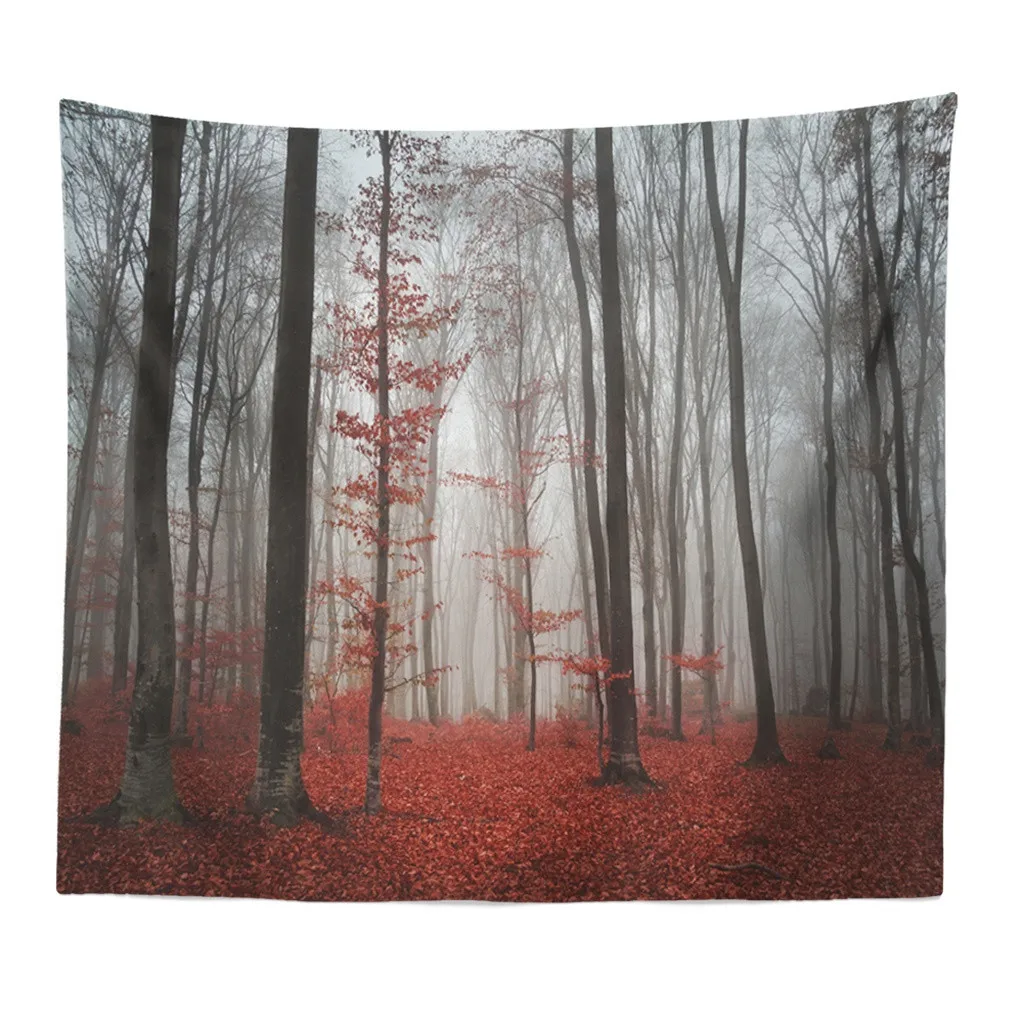 Беспилотный лес Печатный гобелен настенная Мандала с пейзажем гобелены для гостиной спальни Декор 150X200 см