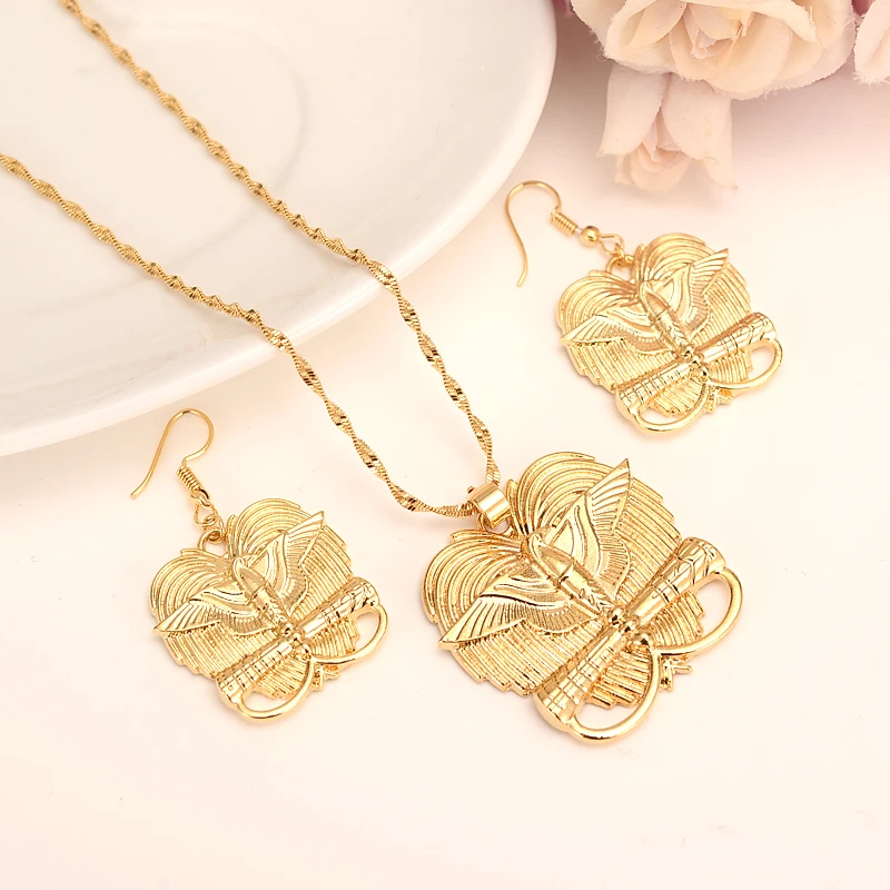 Ювелирные изделия из твердого желтого золота 9 к подвеска в виде птицы-рая