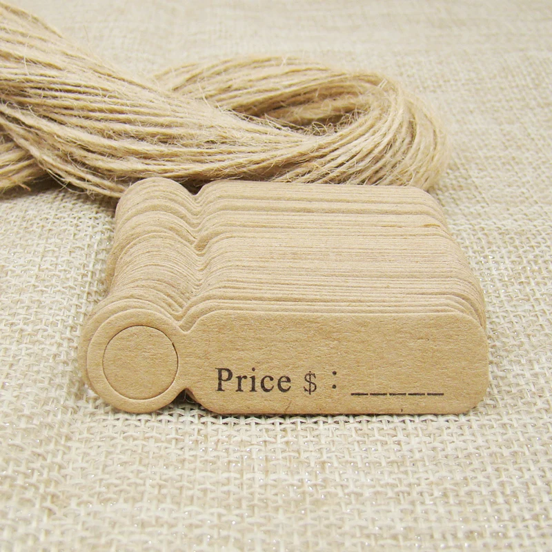 Милый крафт/белый с днем рождения мой принц спасибо Подарочная бирка 100 шт +