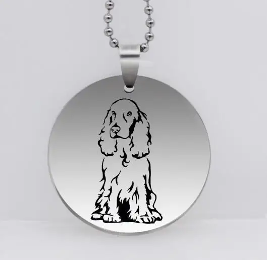 50cm necklace 1 Лапа Печати из нержавеющей стали кокер собака спаниеля ожерелье-подвеска животное ювелирные изделия ожерелье для домашних животных для женщин подарок Прямая YLQ6276 - Окраска металла: 50cm necklace 1