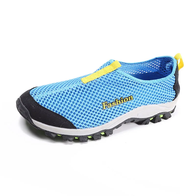 RizaBina Summer Men Sandals Fretwork Slip On Mesh Flats Shoes Soft Bottom Outdoor Beach Leisure Male Footwear Size 39-44 | Обувь
