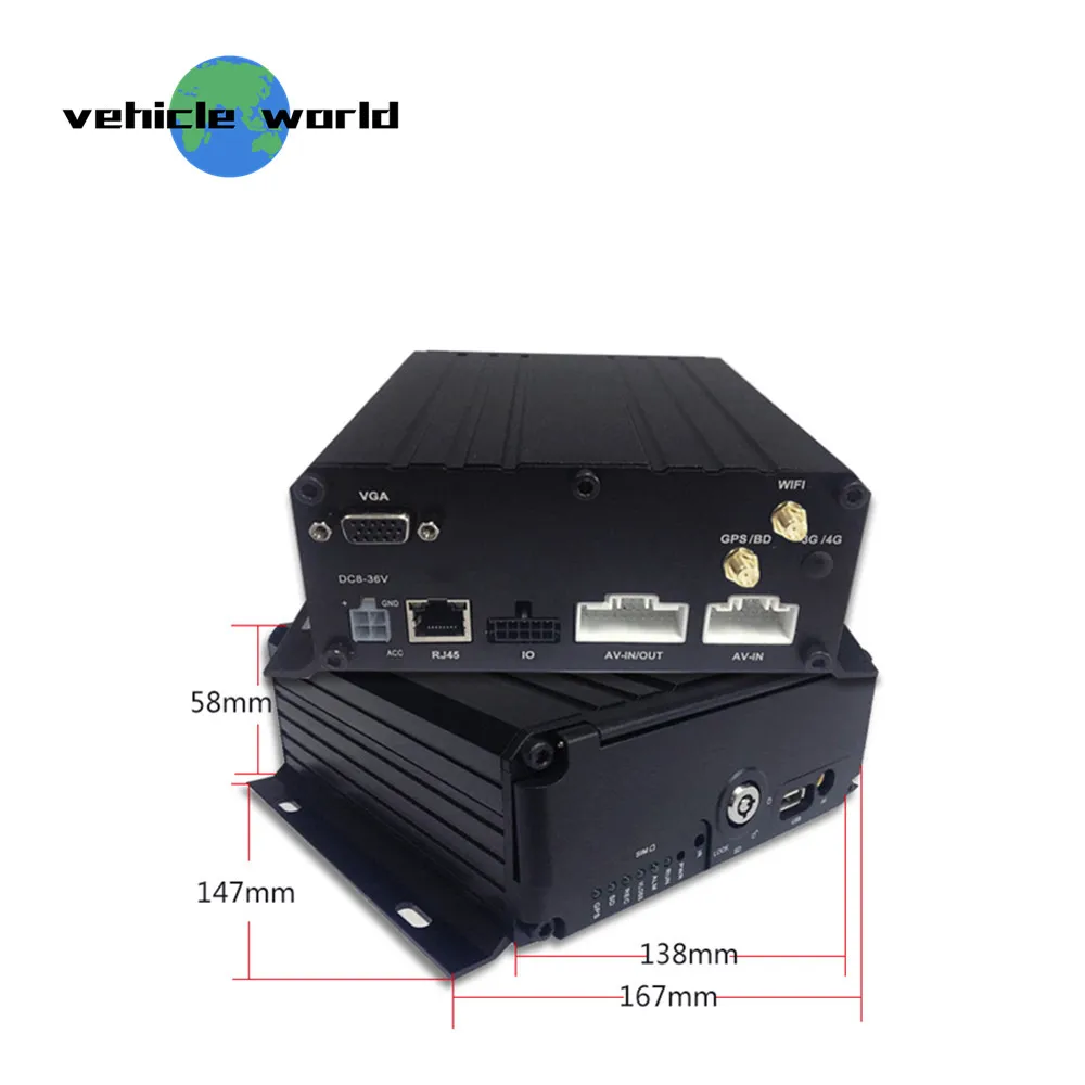 Школьный автобус автомобиль такси трейлер грузовик 6Ch 2.0MP AHD 1080P HDD SD карта WiFi GPS