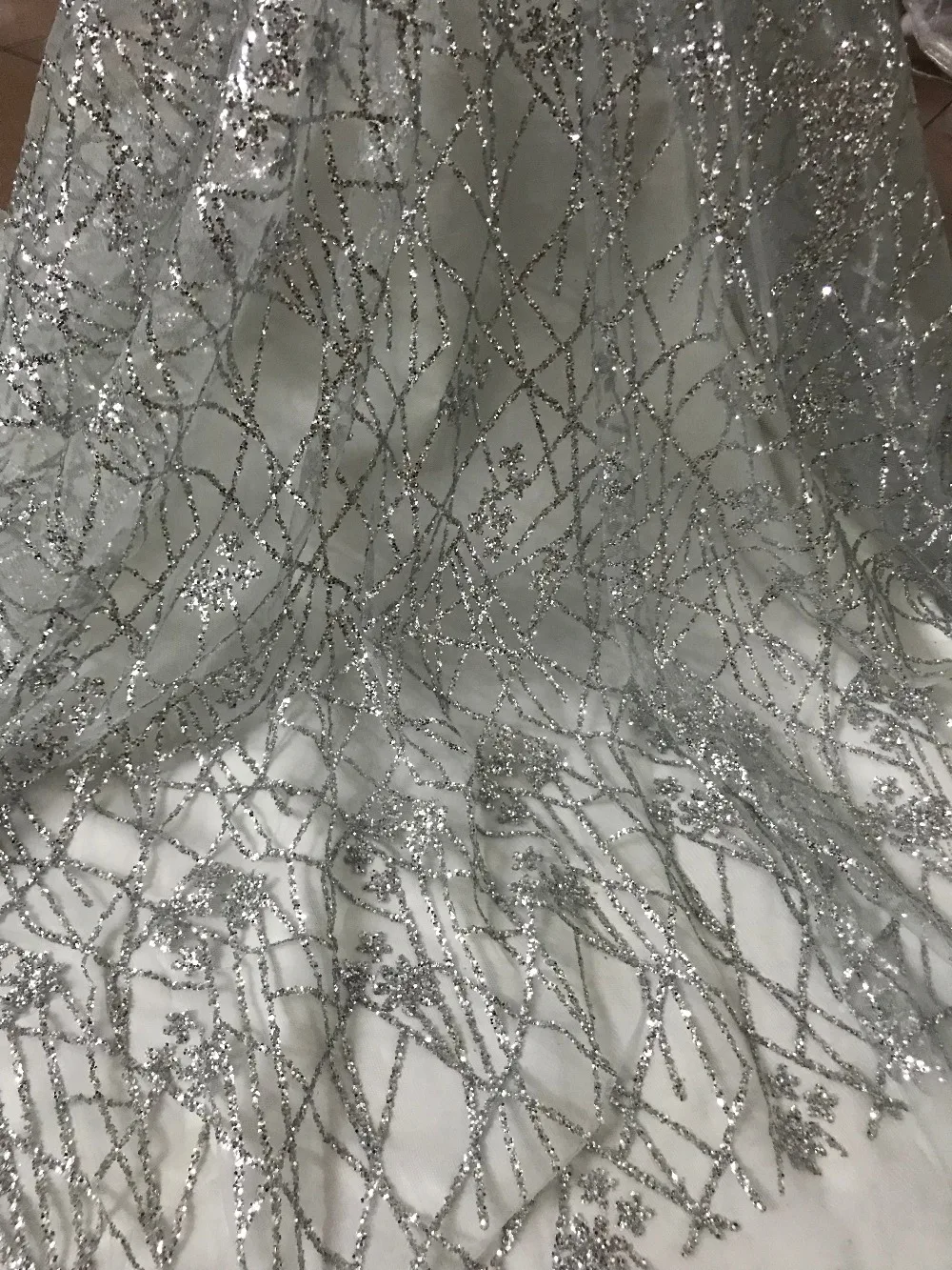 fashion glued glitter sequins embroidery tulle mesh lace ZH-52824 for stage show | Дом и сад