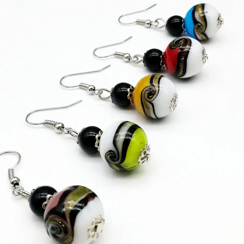 Новые модные женские серьги с цветным рисунком или узором дизайнерские