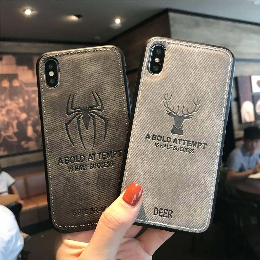 Роскошные Marvel Super Hero Человек-паук Бэтмен олень узор чехол для телефона iPhone 7 8 плюс