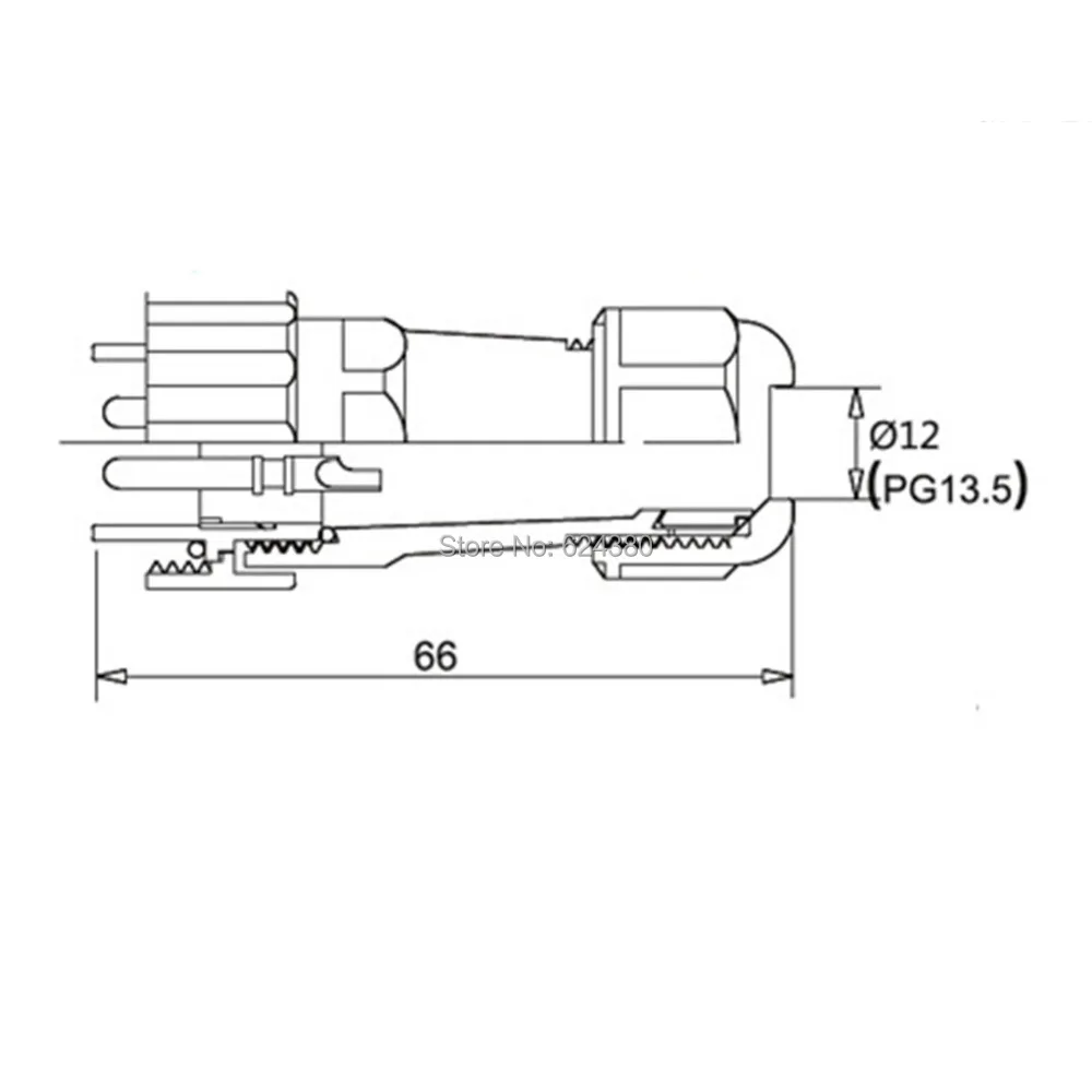 Водонепроницаемый прямоугольный авиационный соединитель SD20 20 мм 2/3/4/5/6/7/9 Pin 4P