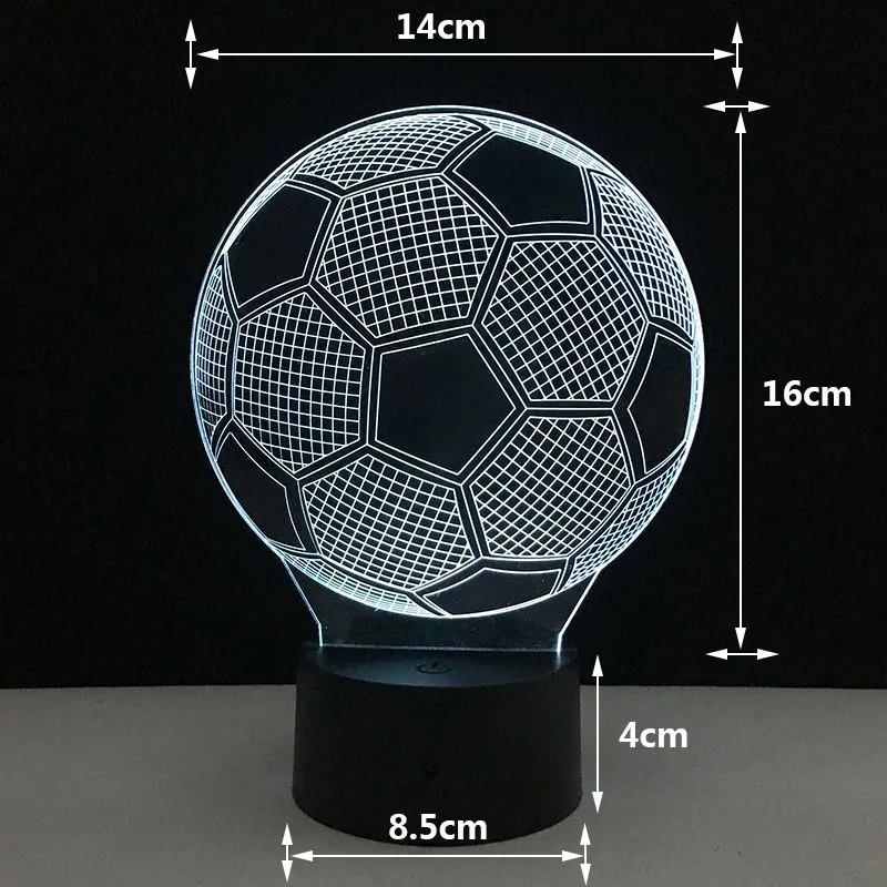 3D ночник светодиодная лампа для футбола с сенсорным датчиком настольная 7 цветов