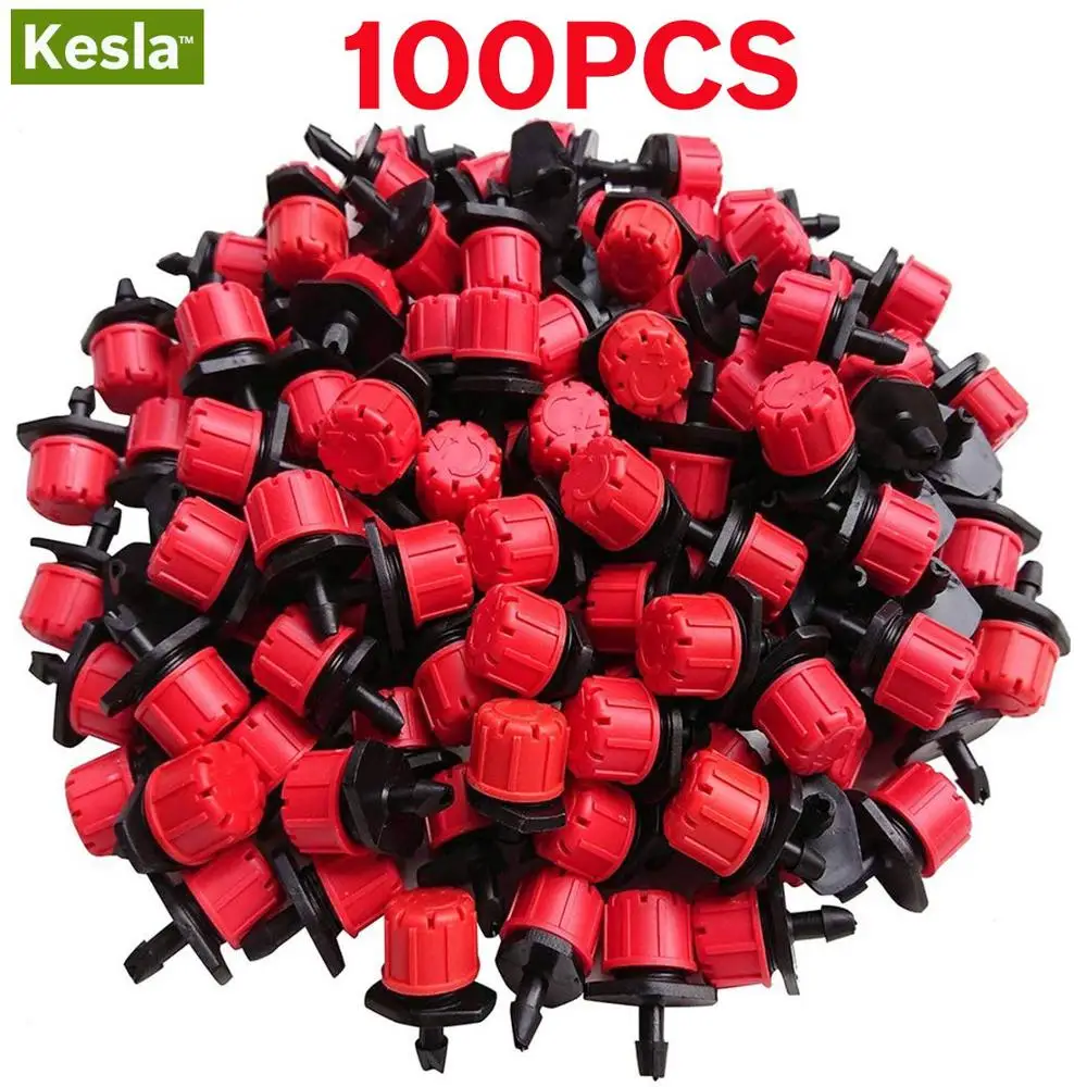 KSL01-002-100PCS KESLA 25 м/82фт микро капельный полив Набор для сада DIY Автоматическая оросительная система и 30 Регулируемая капельница 4/" шланг для теплицы - Цвет: KSL01-002-100PCS