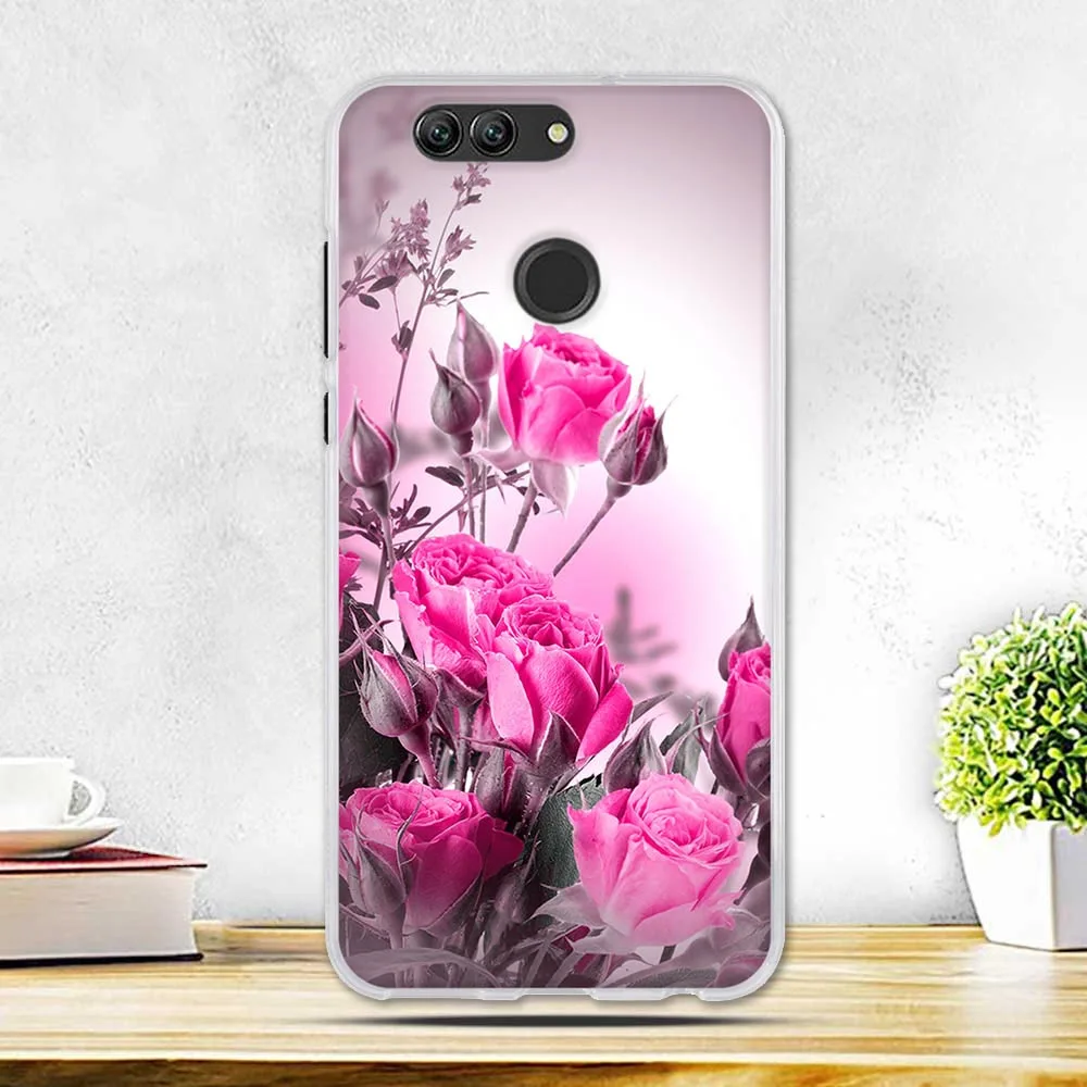 Чехол для Huawei Nova 2 Plus мягкая задняя крышка из ТПУ чехлы plus искусственная