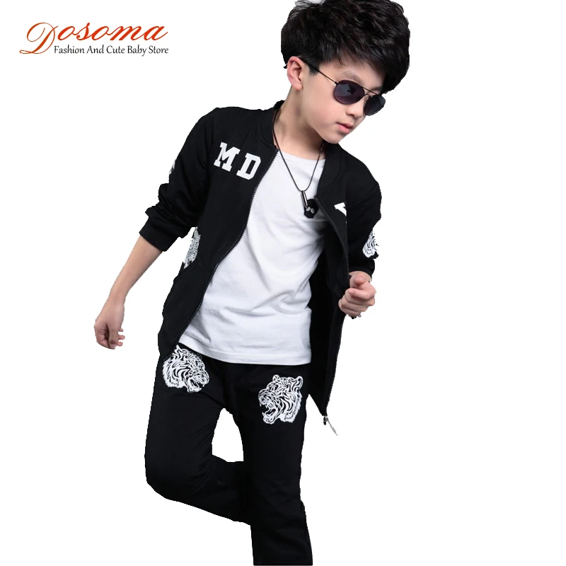 Dosoma/детский спортивный костюм куртка на молнии с принтом тигра и буквами для