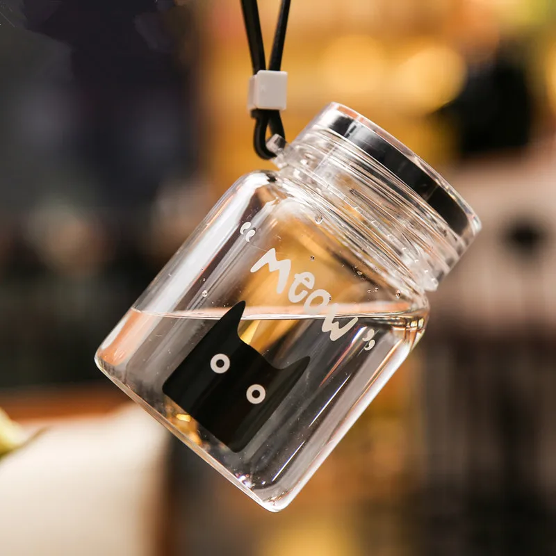 Мультяшные стеклянные кружки кофе чай автомобиль 300 мл Милая кошачья морда чашки