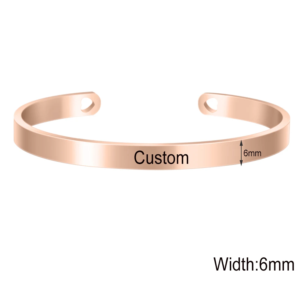 Custom Rose Gold Три цвета, настраиваемый 6 мм браслет, персонализированный французский рокер, браслет из нержавеющей стали и браслеты с надписью «Johnny Hallyday Memorial» SL-068 - Окраска металла: Custom Rose Gold