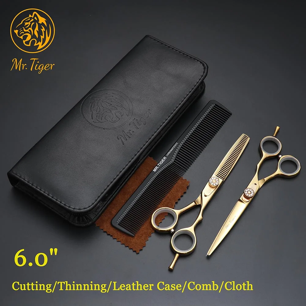 scissor and comb bag Япония 6,0 дюймов Парикмахерские ножницы салон резак Парикмахерская Резка волос комплект ножниц для парикмахеров прореживающие инструменты - Цвет: scissor and comb bag