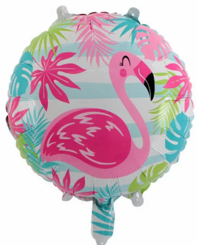 round leaf flamingo 2 шт Гавайские Луау вечерние воздушные шары летние фруктовые круглые воздушные шары из фольги ананас Пальма первый день рождения Декор Детская игрушка подарок - Цвет: round leaf flamingo