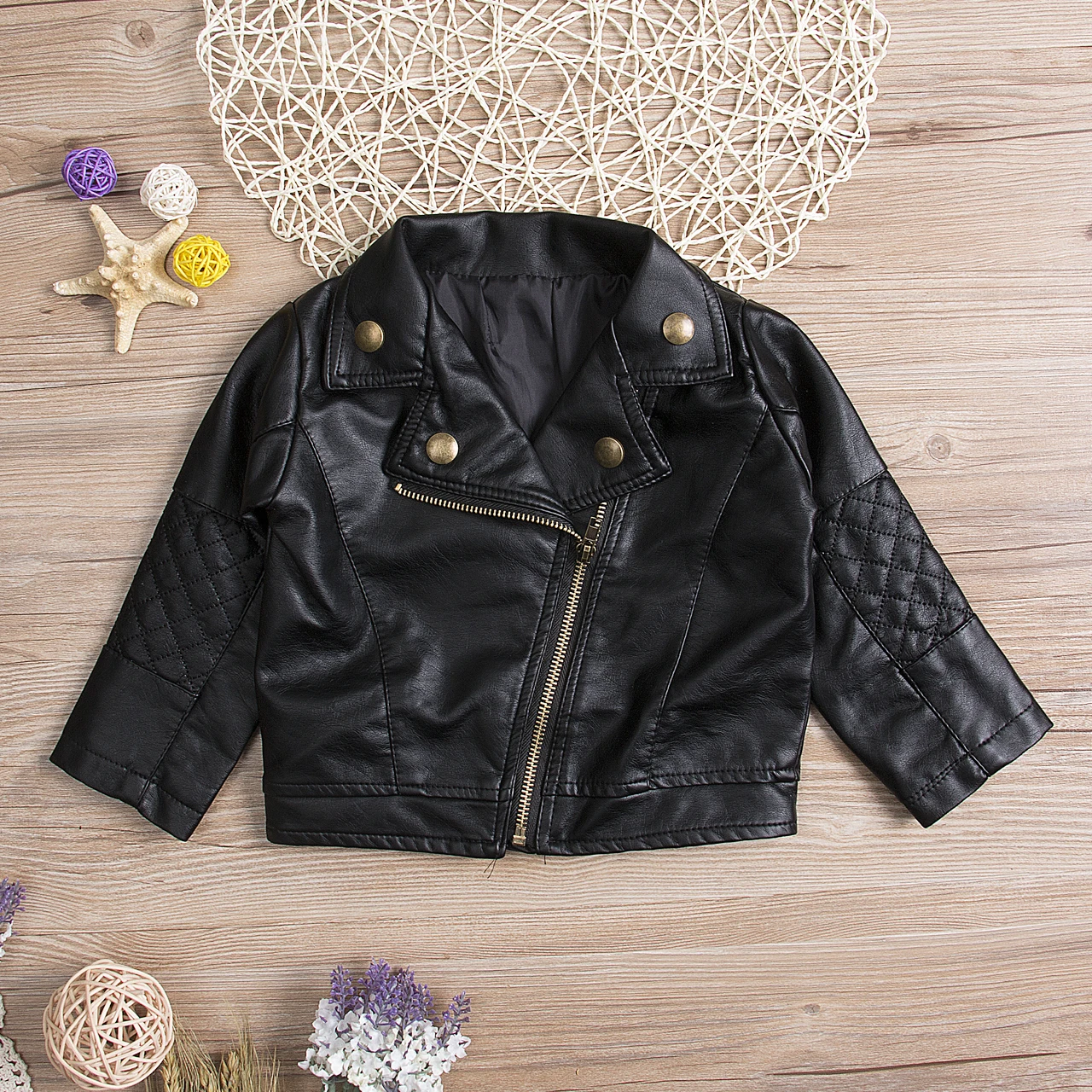 Новинка детская модная зимняя куртка на молнии из искусственной кожи с длинными