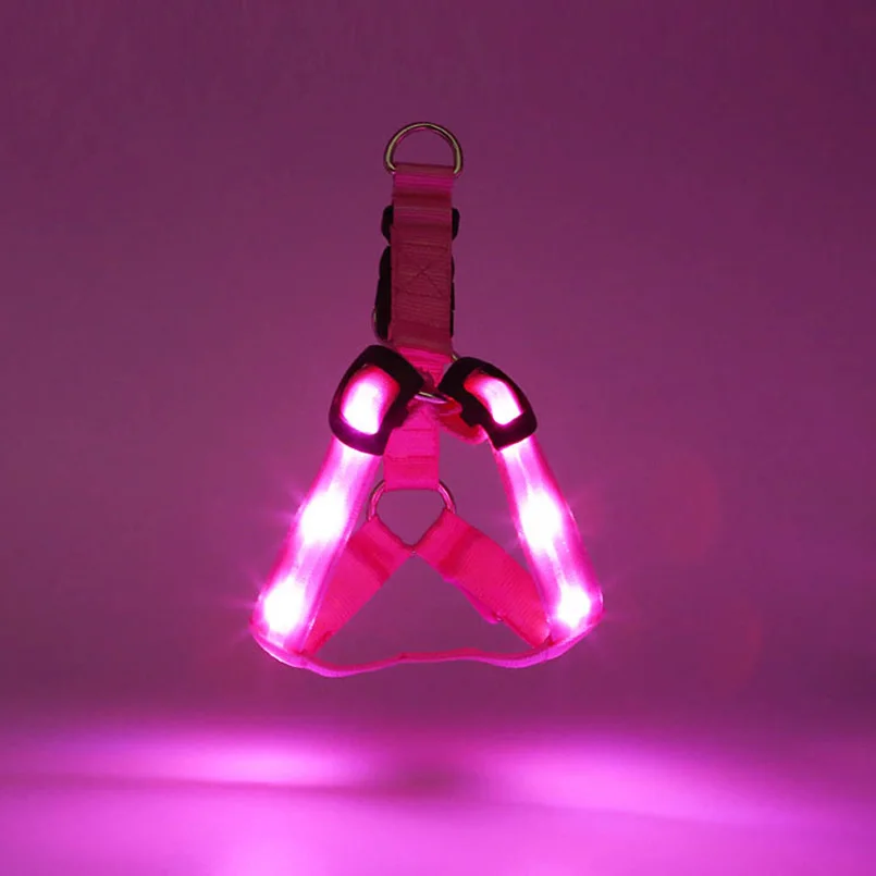 LED Flashing Light Harness for Large Dog Nylon Vest Product Leash Rope Belt Collar Safety Pet Supplies | Дом и сад