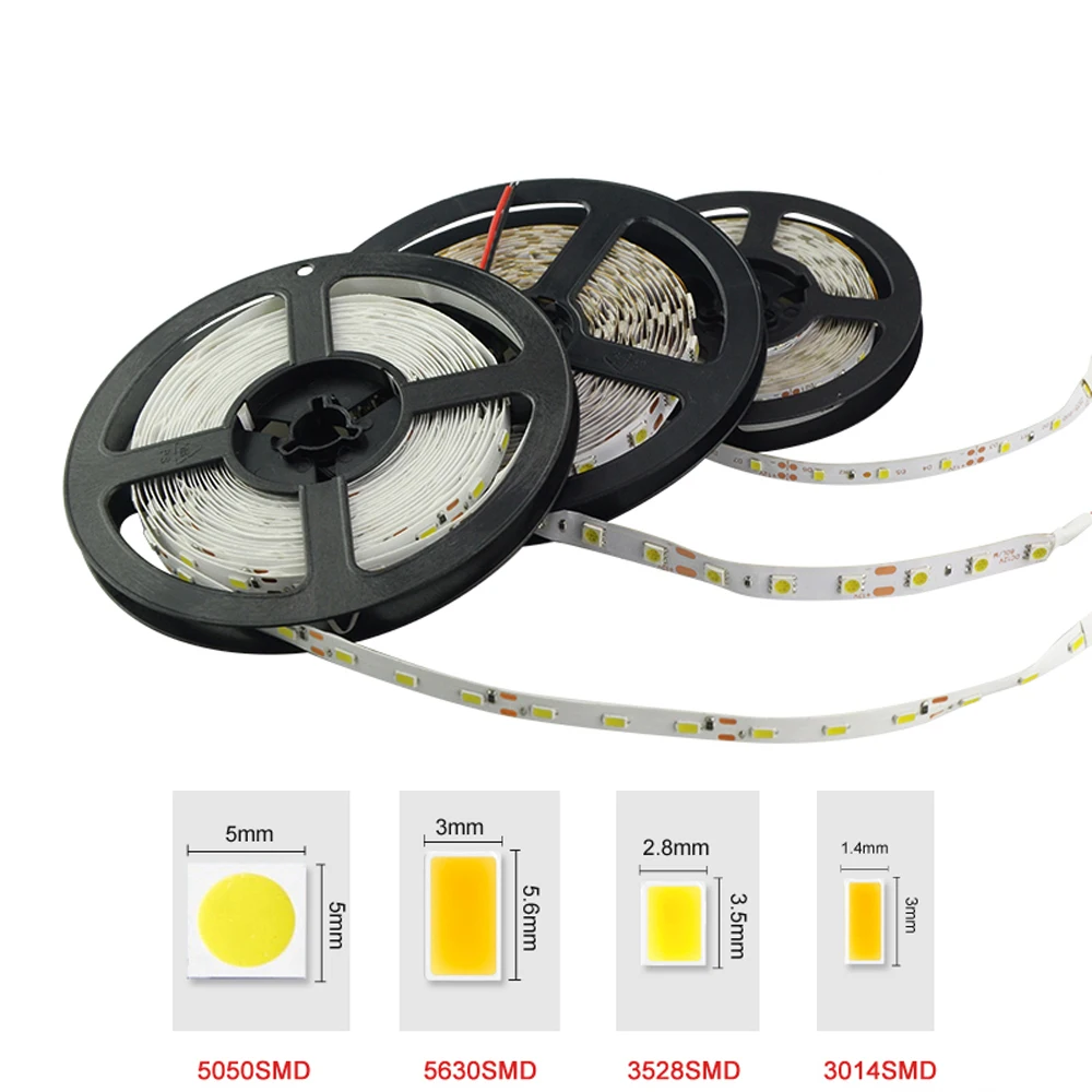 Светодиодная лента RGB 12 в пост. Тока светильник 5050 5630 3528 3014SMD 5 м/лот светящаяся