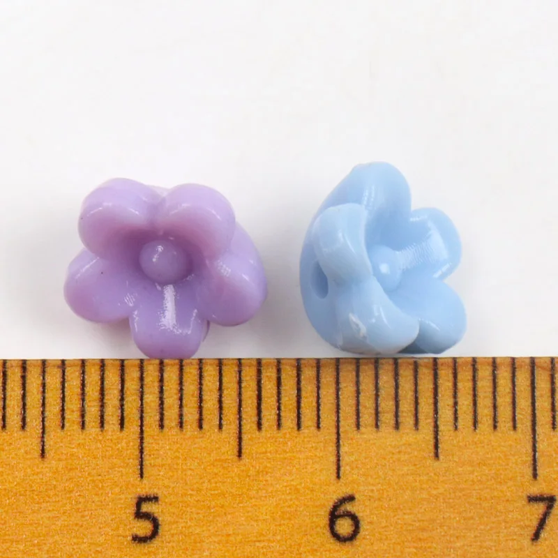 Spring Color Flower caps Charms Acrylic Beads For Jewelry Making Diy Wholesale 11x7mm 100pcs | Украшения и аксессуары