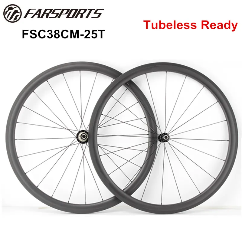 

Classic 25mm wide carbon road bicycle wheelsets 38mm deep clincher tubeless ready design 20H 24H high TG basalt brake track