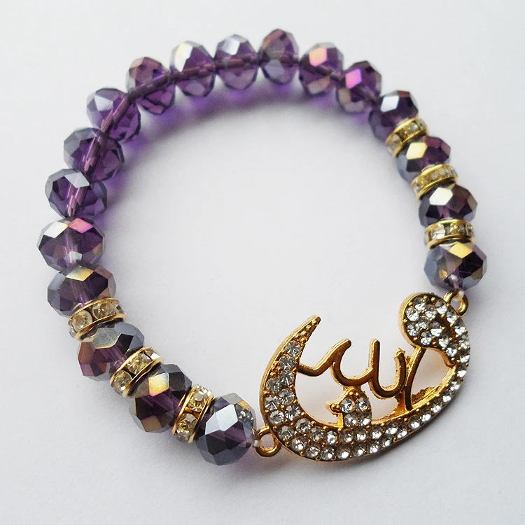 Мода ручной работы liberty фиолетовая Хрустальная оплетка Мусульманские