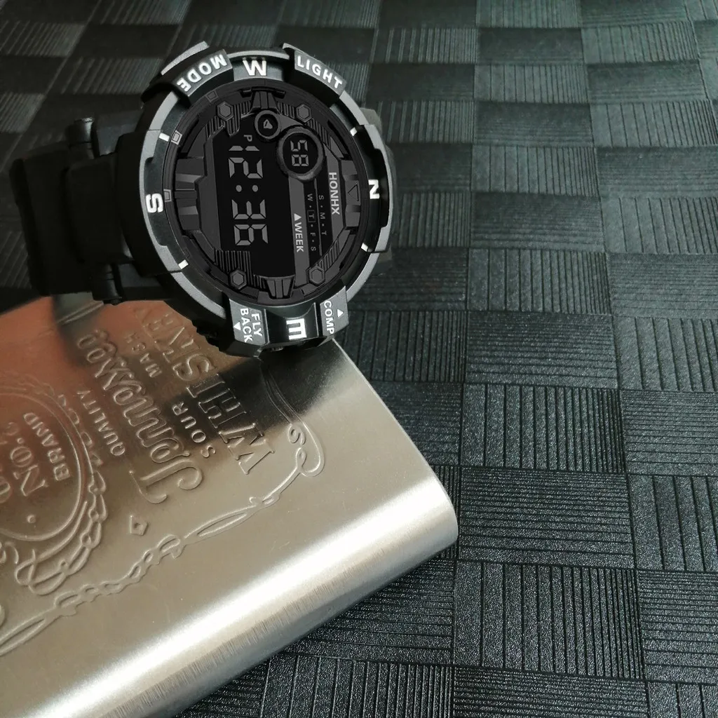 Reloj hombre, модные, мужские, водонепроницаемые, светодиодный, цифровой, с датой, военные, спортивные, резиновые, кварцевые часы, erkek kol saati