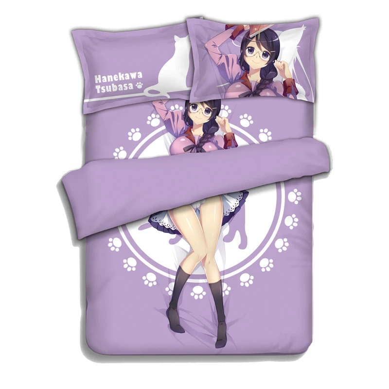 

Japanese Anime Hanekawa Tsubasa Bedding Sheet Bedding Sets Bedcover Pillow Case 4PCS