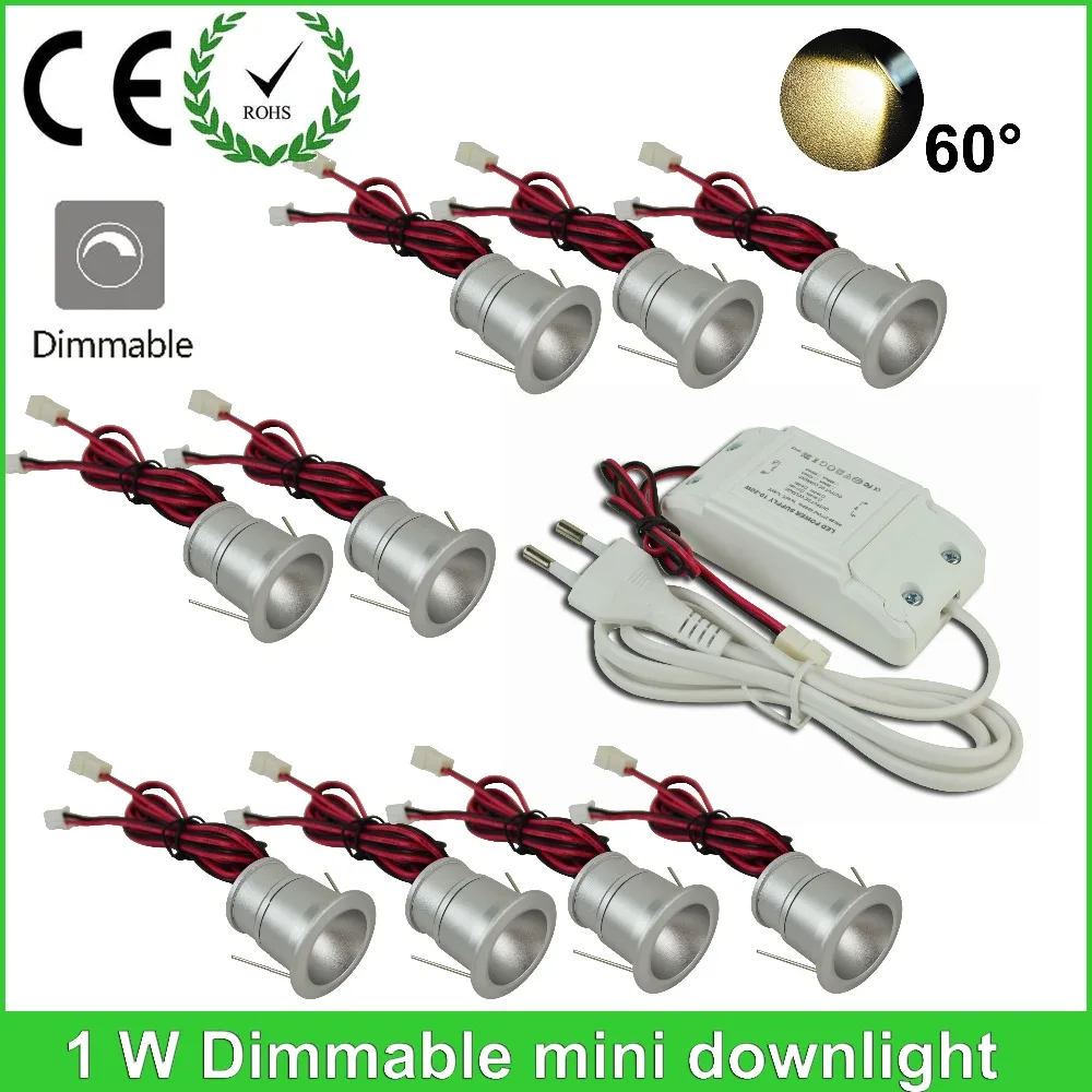 

9pcs/lot Dimmable LED recessed downlight cob 1W spot light dimming led ceiling lamp 110 V 220 V AC Free Shipping