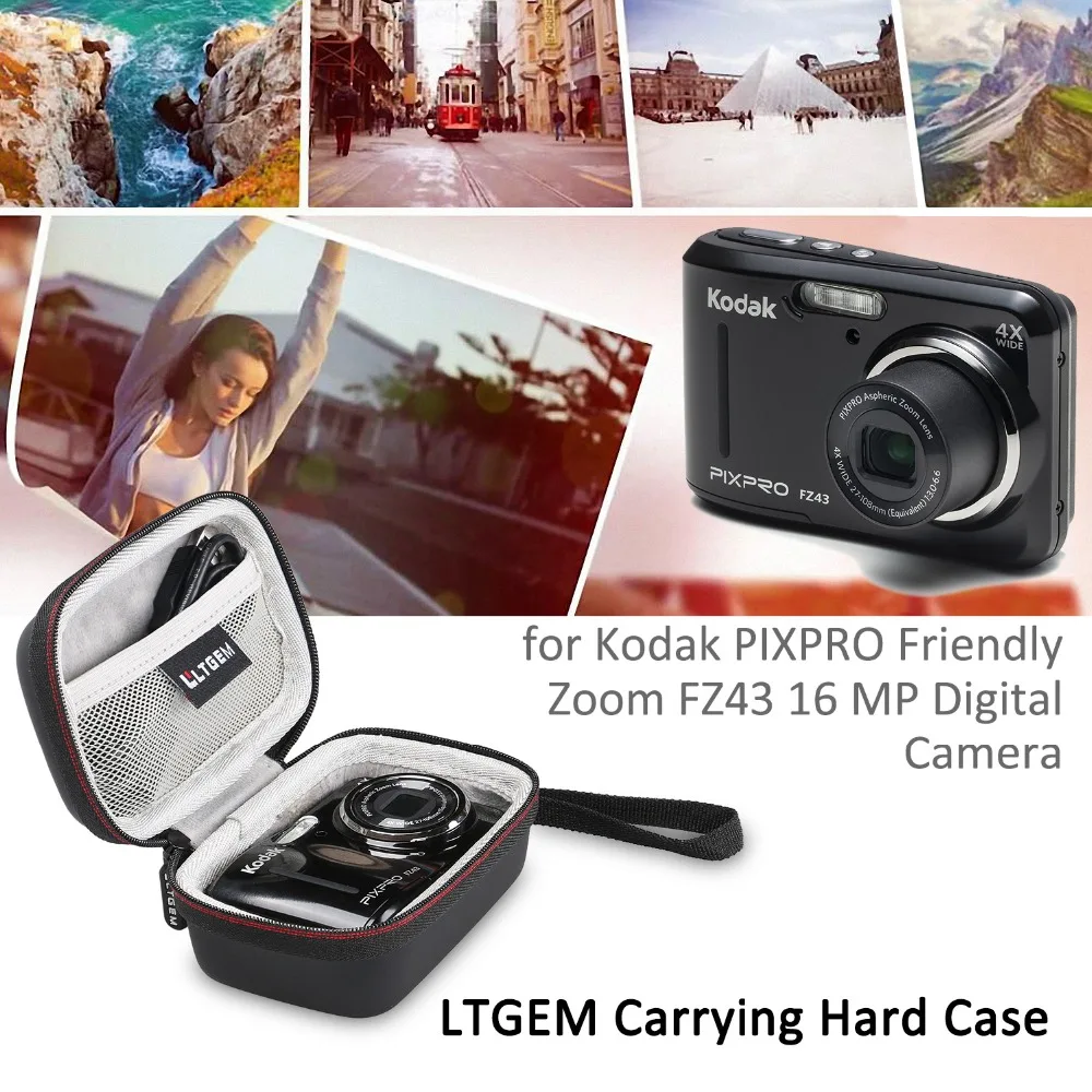 Жесткий чехол LTGEM EVA для цифровой камеры Kodak PIXPRO безопасный зум FZ43 16 МП дорожная