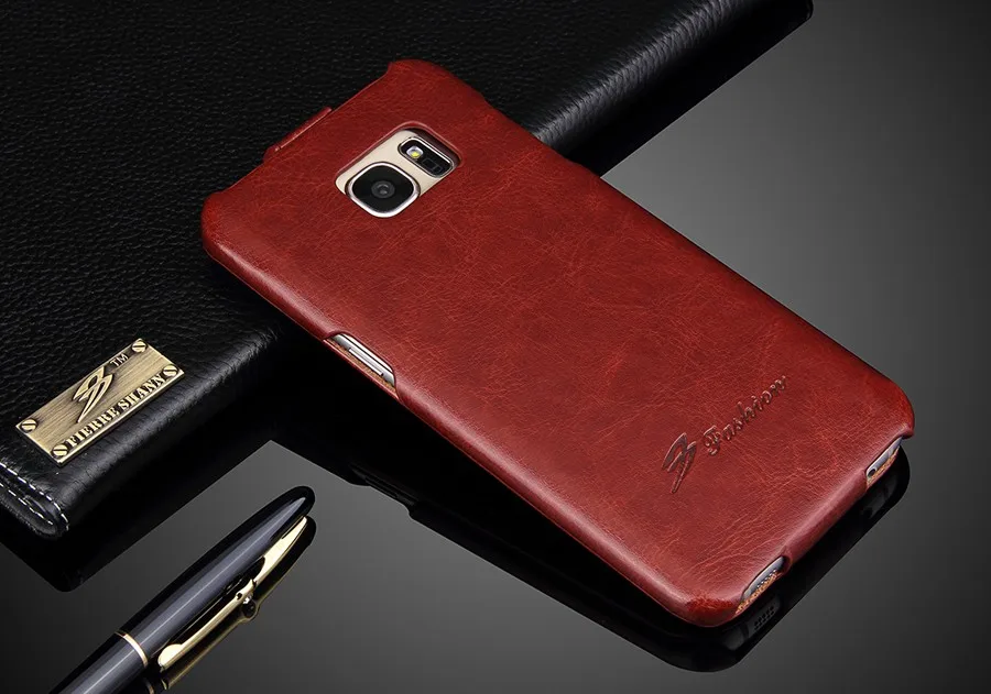 Вертикальный кожаный чехол с откидной крышкой для Samsung Galaxy S7 Edge S8 Plus S9 Note 8 +