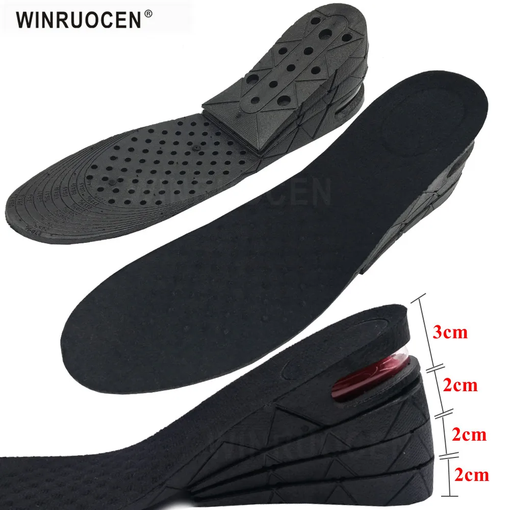 3-9cm Height Increase Insole Cushion Height Lift Adjustable Cut Shoe Heel Insert Taller Elevator Insoles for Foot Pads Unisex