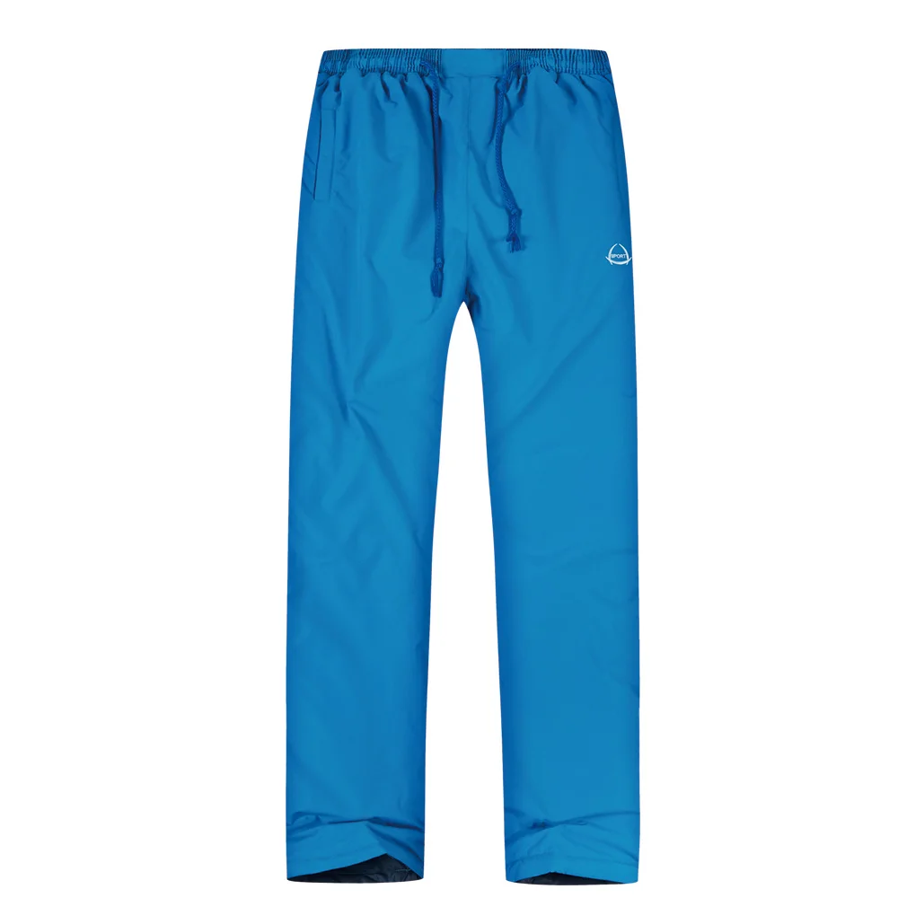 BLUE Женские лыжные брюки, брендовые новые уличные брюки высокого качества, мужские ветрозащитные водонепроницаемые теплые зимние штаны для сноуборда, туризма, кемпинга - Цвет: BLUE