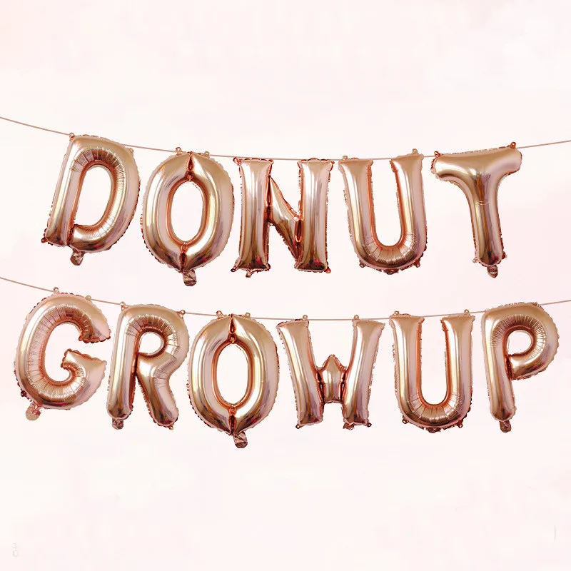 1 компл. 16 ''пончик Grow Up фольгированные Шары Баннер с надписью Свадебный пончик Конфеты сувениры девочка душ сувениры День рождения украшения