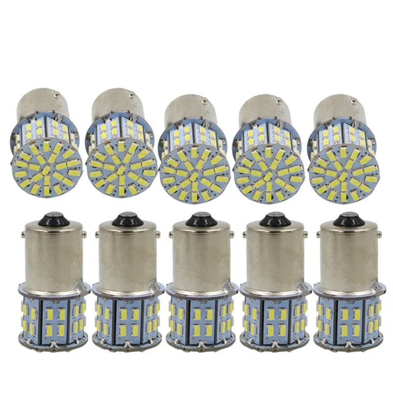 

Стоп-сигналы BA15S 1156, P21W, 10 шт./лот, 1156, 3014SMD, 50 светодиодов, 12 В, задний ход