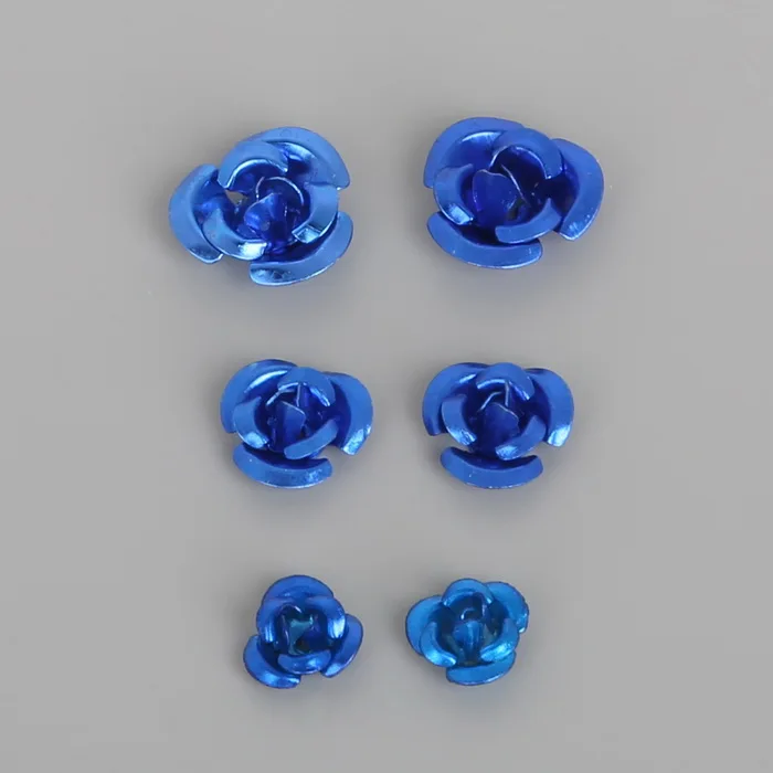 Blue 100 шт., 6 мм/8 мм/12 мм, алюминиевая головка для изготовления ювелирных изделий, для свадебной вечеринки, творчество, рукоделие, декор разноцветные бусины, украшение для дома - Цвет: Blue