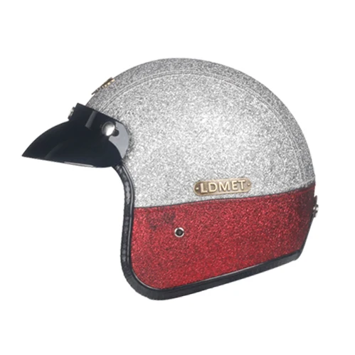 LDMET Кожа PU casco moto Винтаж moto rcycle шлем с открытым лицом камуфляж capacetes de moto ciclista vespa Кафе racer - Цвет: 1