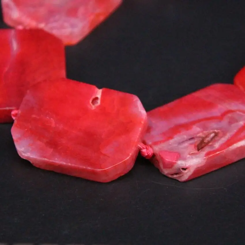 15 5 дюйма/нить Большая Натуральная роза красный дракон вены Агаты прямоугольная