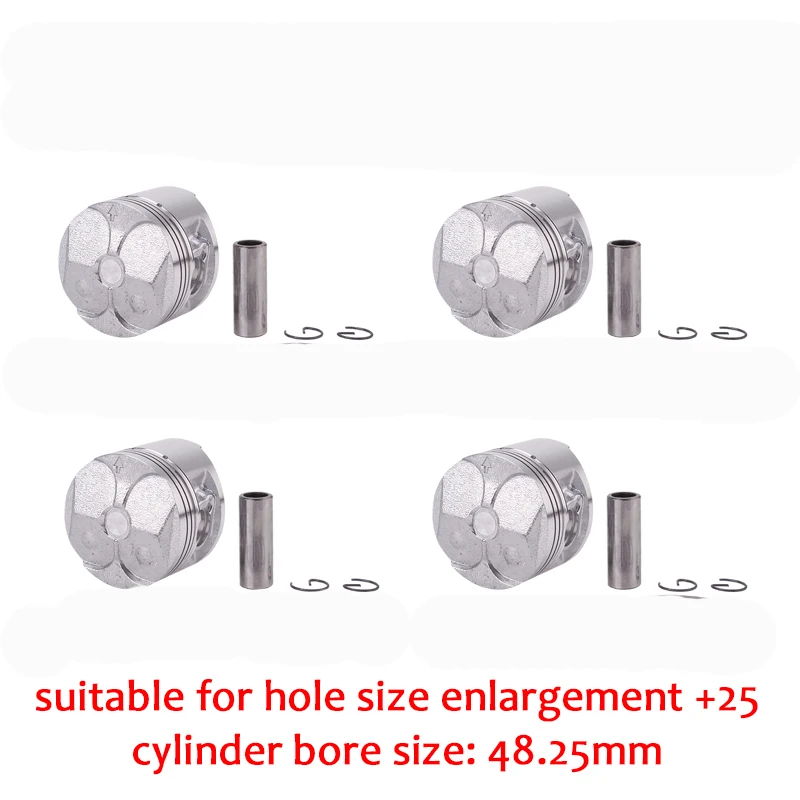 4 Set Piston Ann 25 Детали двигателя поршни Кольца Набор 48 мм STD Стандарт+ 25+ 50+ 75 размер цилиндра для Yamaha FZR250 1HX Малый бан ZEAL FZR 250 - Цвет: 4 Set Piston Ann 25