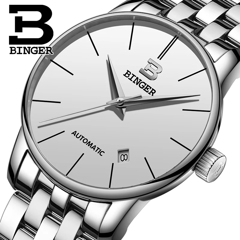 Relogio masculino BINGER люксовый бренд полностью аналоговый дисплей дата мужские