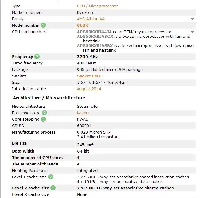 AMD Athlon X4 860 K 860 K 3,7 ГГц дуады-core Процессор процессор AD860KXBI44JA разъем FM2+ работает должным образом настольный процессор