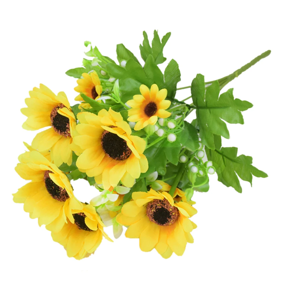 6Pcs sunflowers artificial flowers garden home living room decorative For Weeding Part | Дом и сад