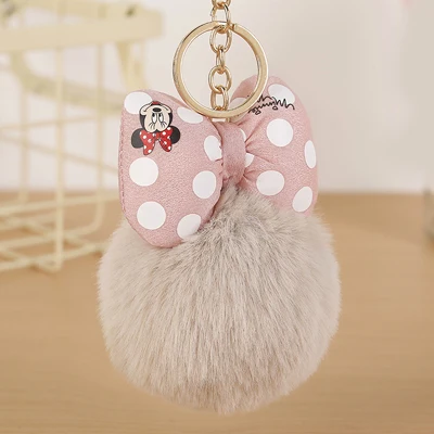 coffee Микки Подушка Porte clef пушистый брелок помпон llavero шарик из меха кролика на сумку брелок для женщин chaviro sleutelhanger EH889 - Цвет: coffee