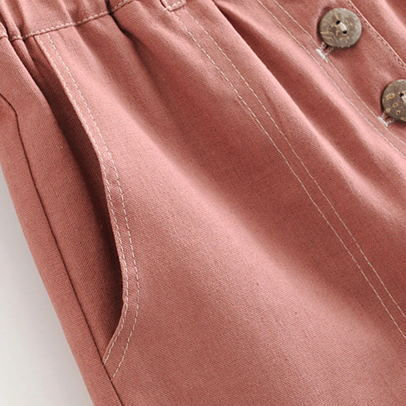 Женские винтажные однотонные шорты с манжетами на пуговицах короткие брюки